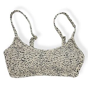 Xhilaration Smocked Cream and Black Bralette Bikini Top X-Small Jrs.